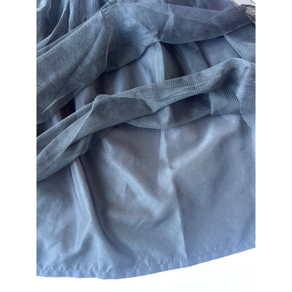 Cat & Jack Long Sleeve Girls XL-14 Black/White Striped Dress with Tulle NWOT - Picture 5 of 6